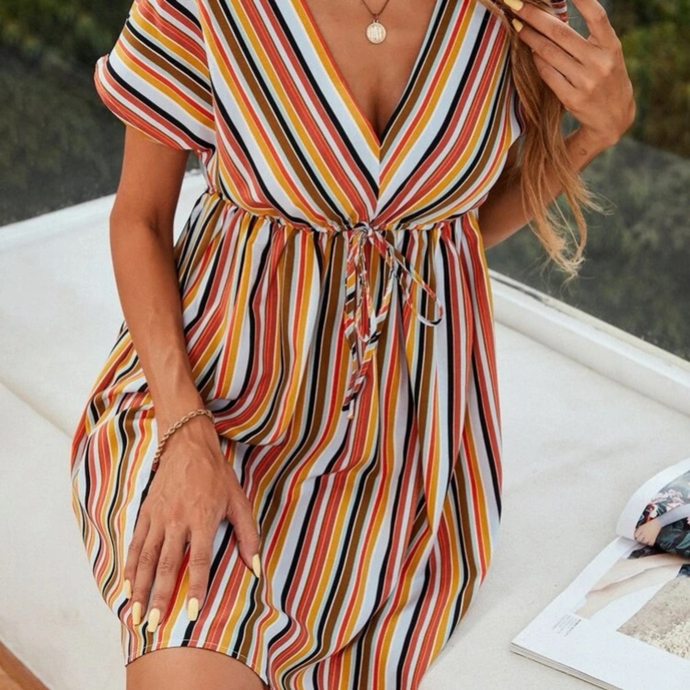 Multi color striped dress